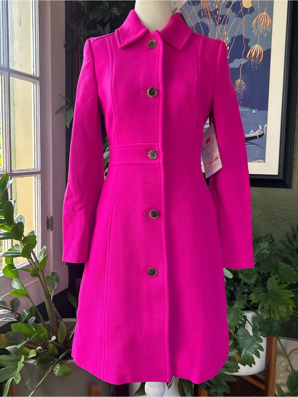 NWT J Crew Classic Lady Day Coat in Double Cloth Wool with Thinsulate